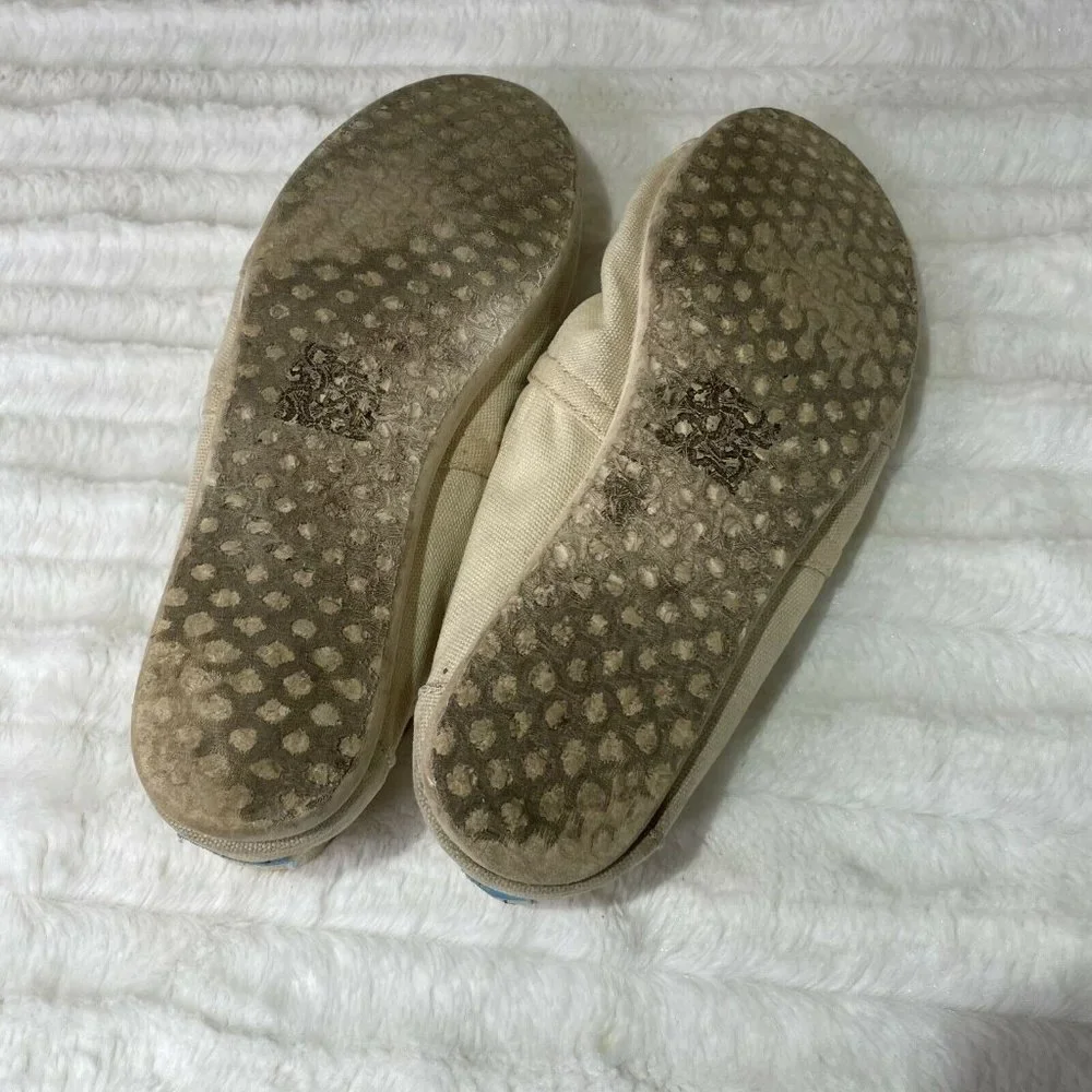 TOMS Cream Womens Size 8.5 Slip on‎ Shoes Perfect Paint Canvas Classic